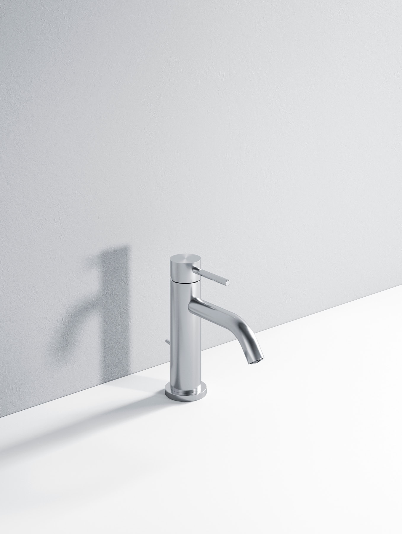 Rubinetto da cucina moderno in acciaio inox con design minimalista.