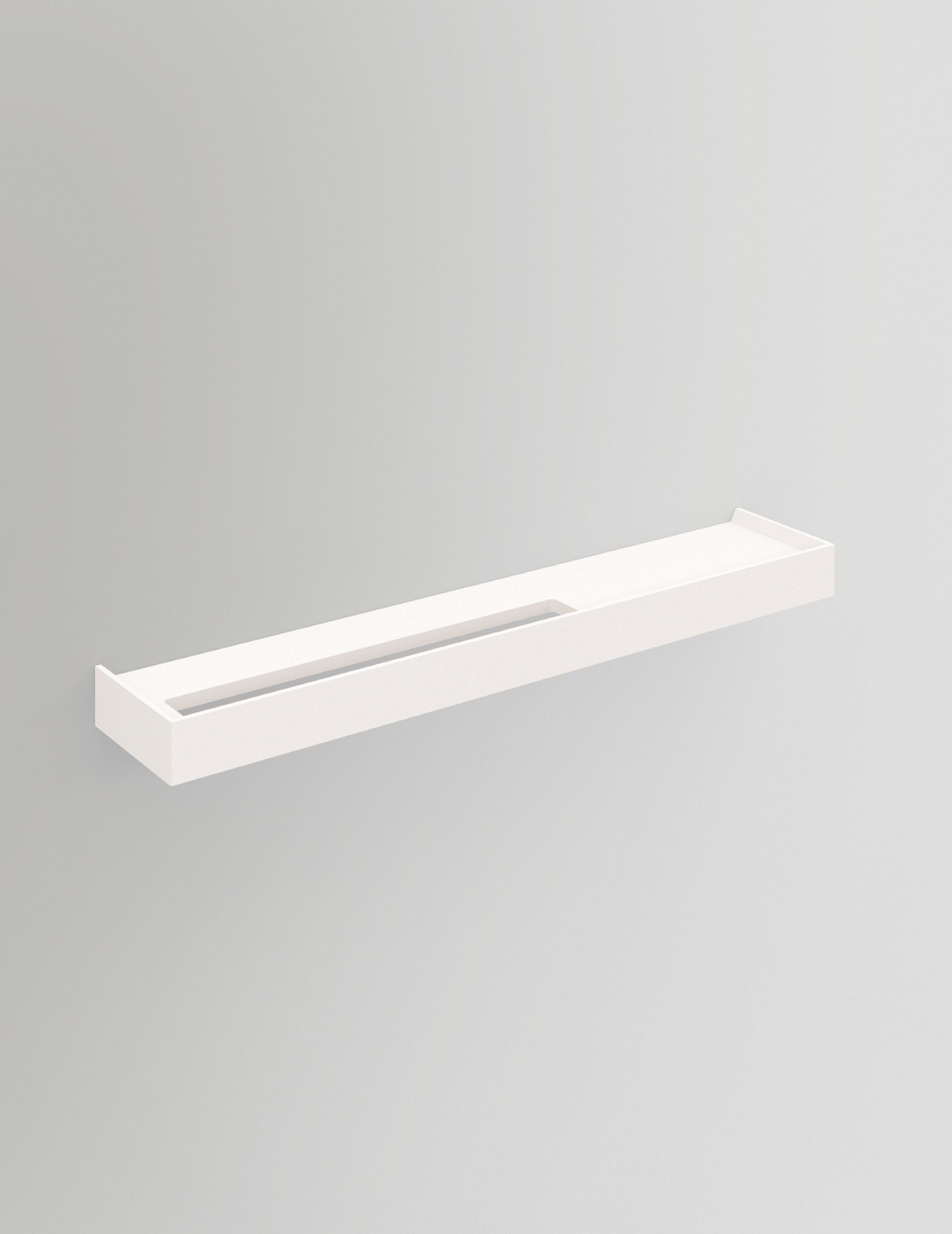 Mensola bianca minimalista per decorazioni e oggetti.
