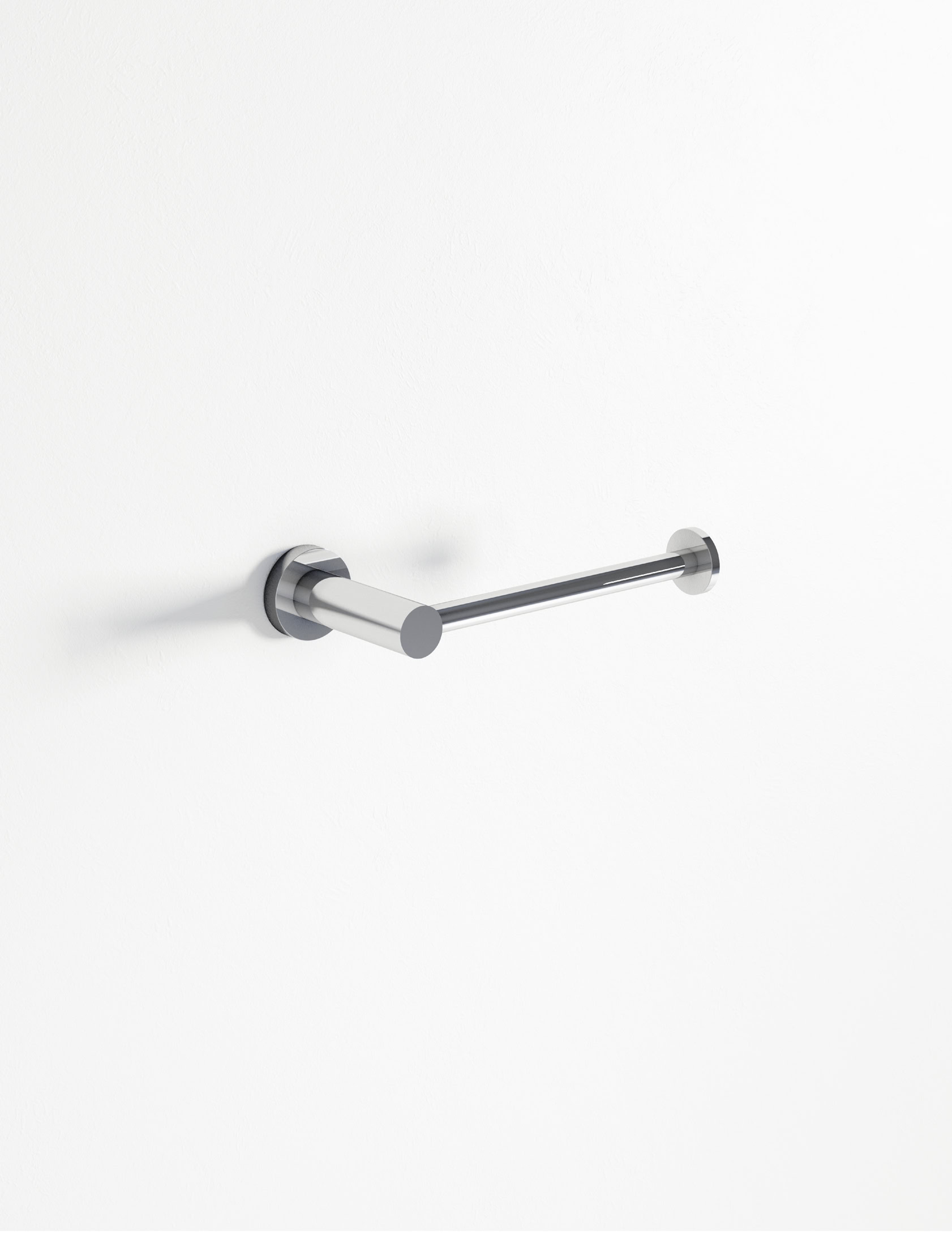 Portarotolo in acciaio inox moderno e minimalista per bagno.