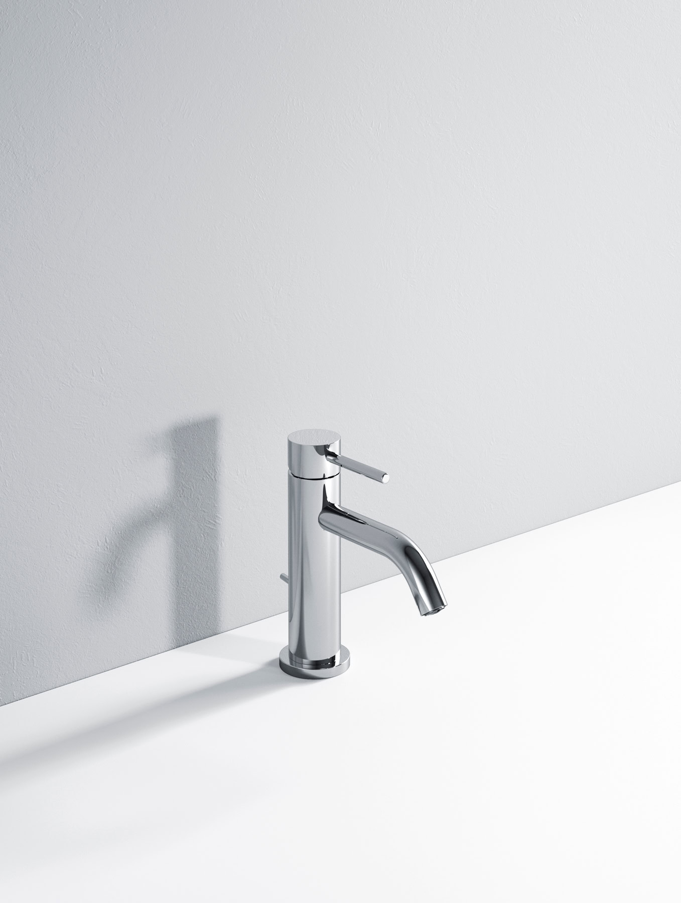 Rubinetto da cucina moderno Noorth Riva L01 in acciaio inox lucido.