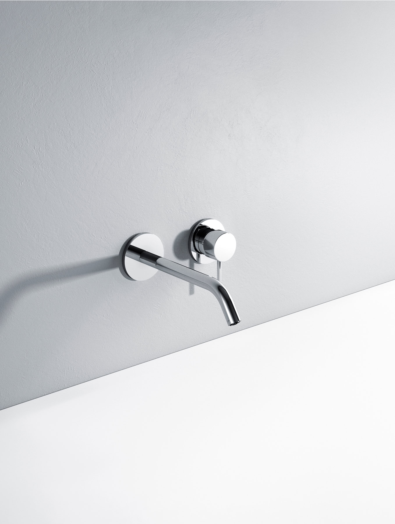 Rubinetto da lavabo moderno in acciaio inox con design minimalista.