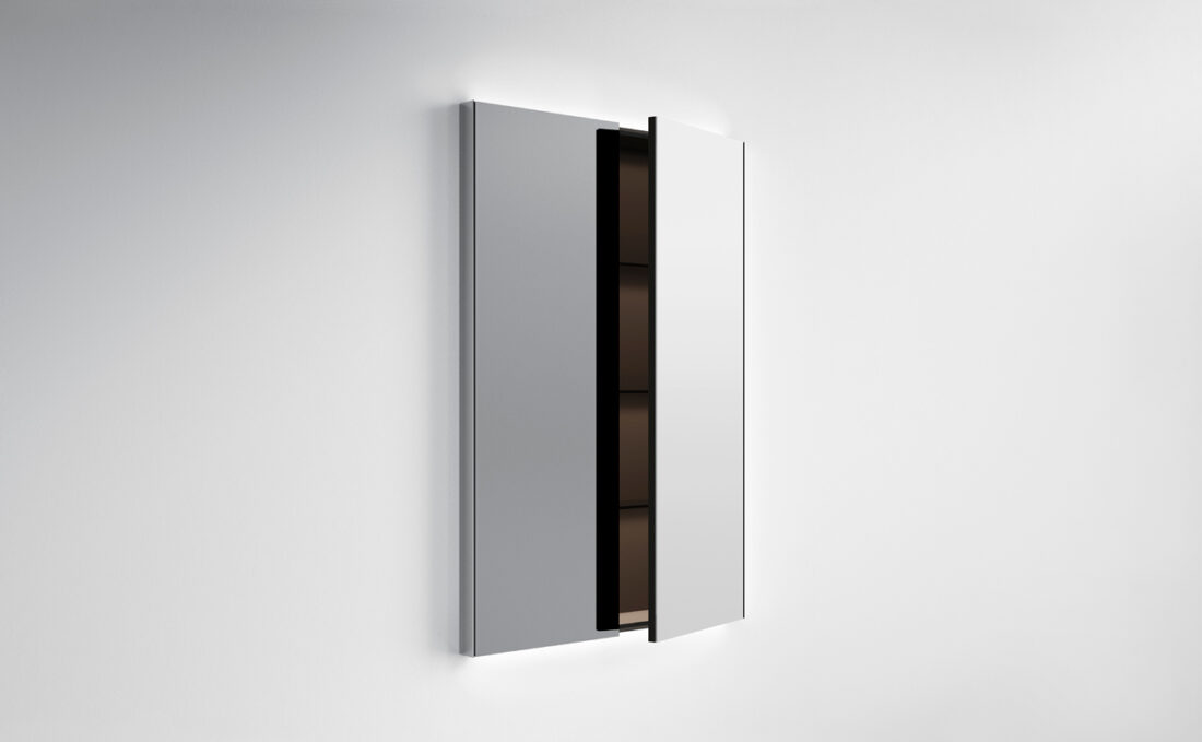 Porta moderna bianca con dettagli neri e finitura elegante.